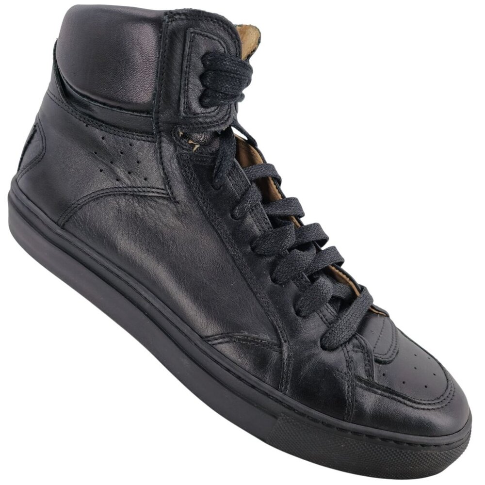 MM6 Maison Margiela Black Nappa Calfskin High Top Sneakers Mens 7 Casual Shoes